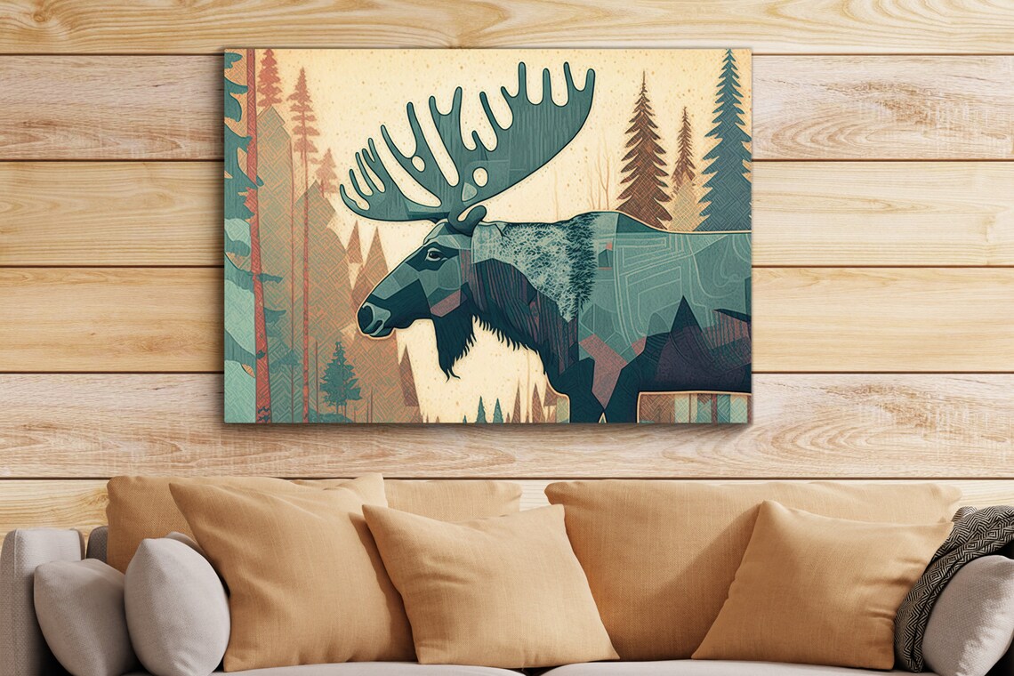 Vintage Moose Print, Minnesota Cabin Art Poster - Image 5