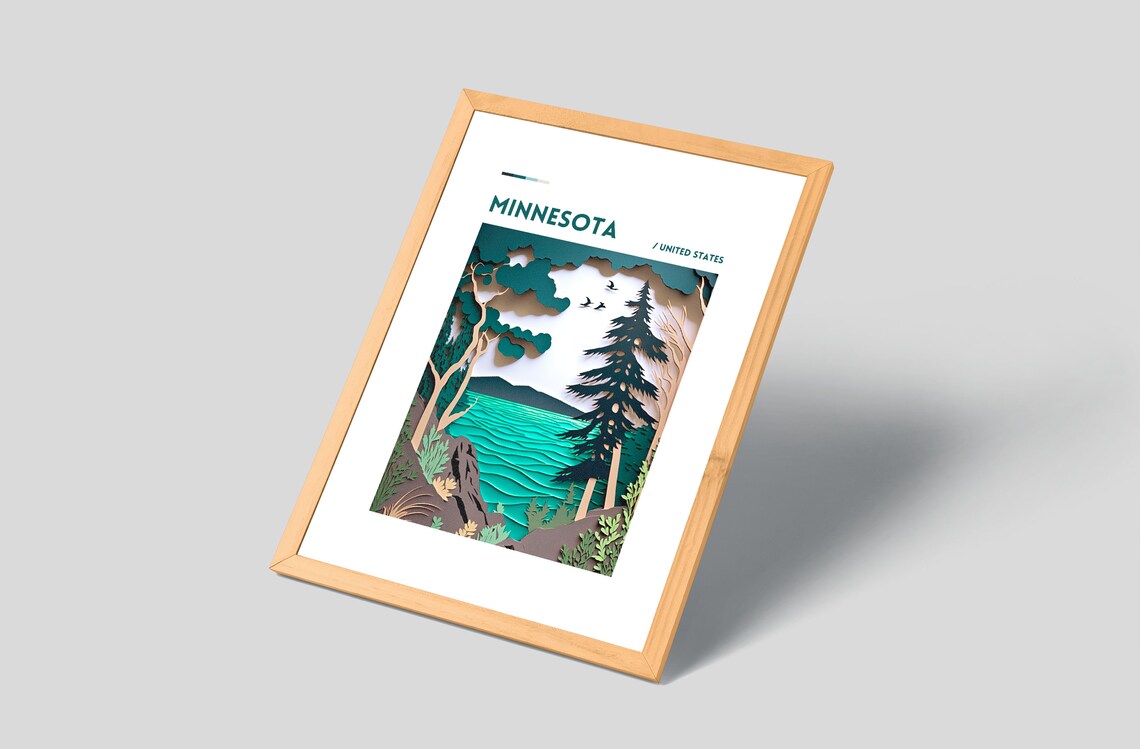 Minnesota Travel Poster, Up North Cabin Art - Image 5