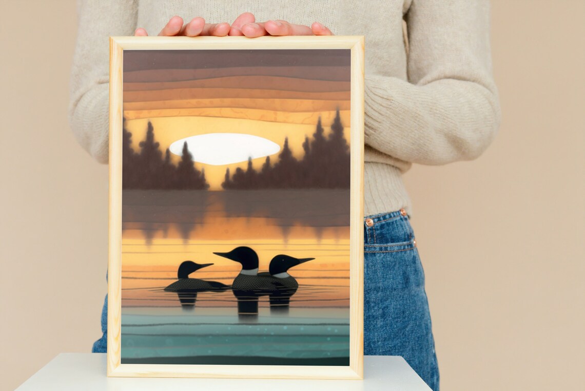 Vintage Loon Print, Minnesota Lake House Poster - Image 4