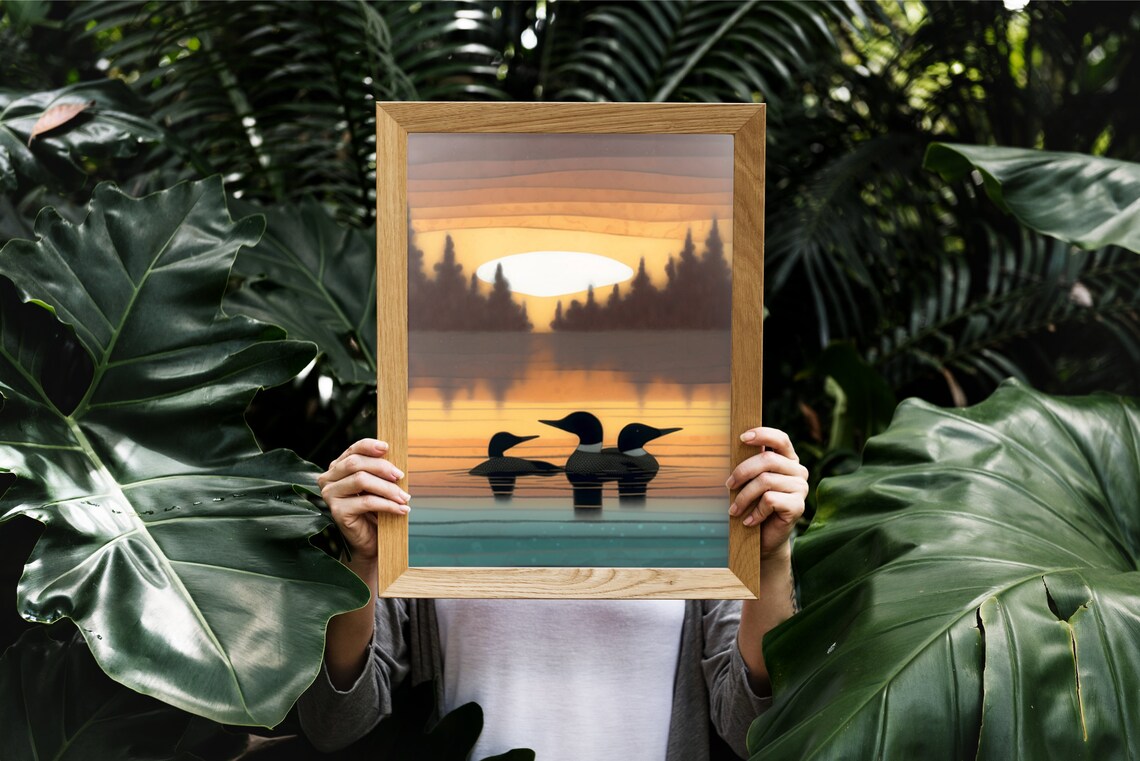 Vintage Loon Print, Minnesota Lake House Poster - Image 2
