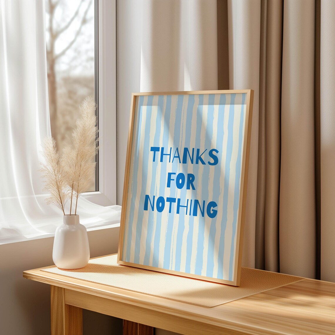 Thanks For Nothing, Funny Minimalist Office Decor - Image 2