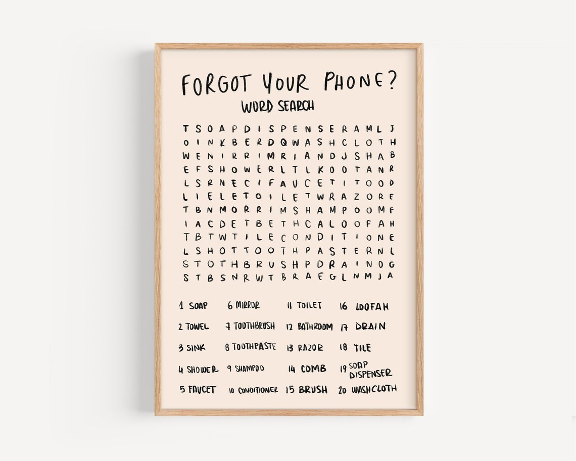 Forgot Your Phone Funny Word Search Minimalist