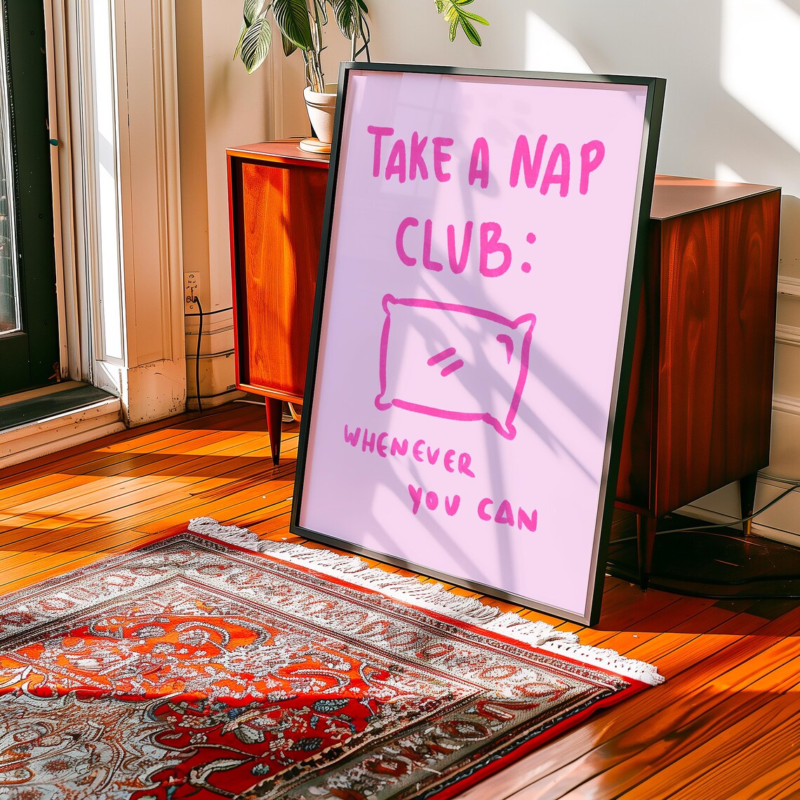 Take A Nap Club, Playful Typography Art Print - Image 2