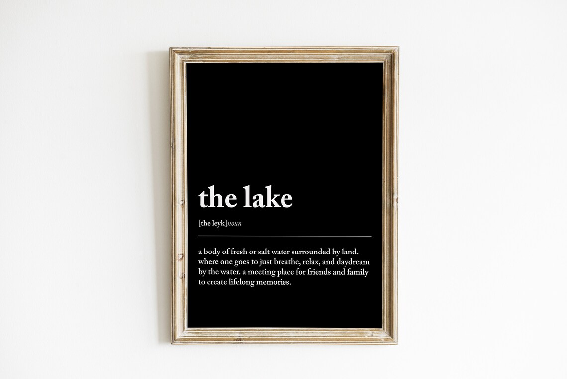 Lake Definition Print, Lake House Decor Art Print