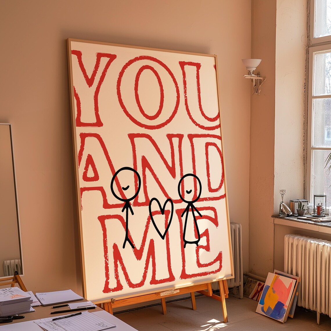 You And Me Minimalist Romantic Illustration - Image 2