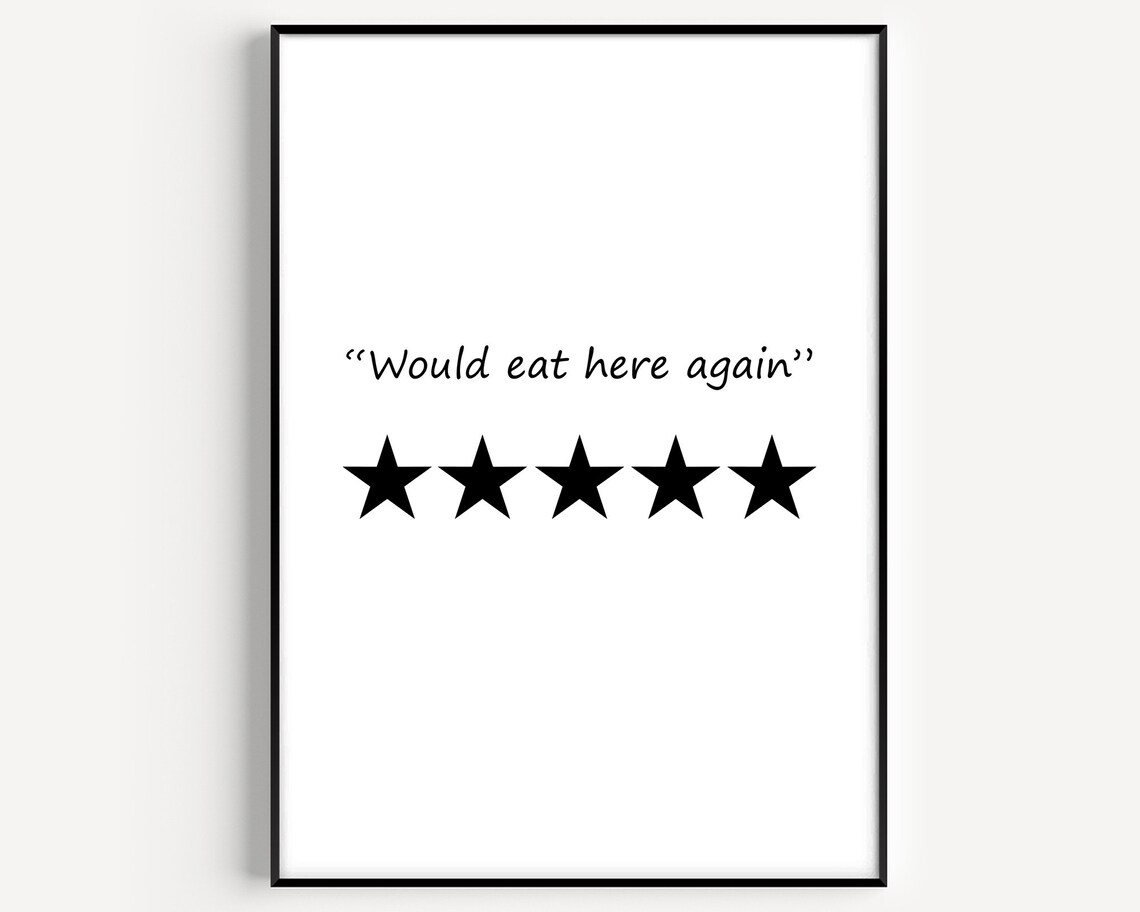 Would Eat Here Again 5 Stars Funny Poster