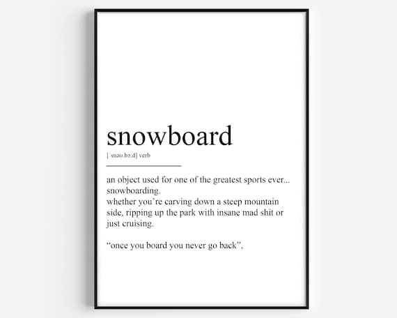 Snowboard Definition Art Print