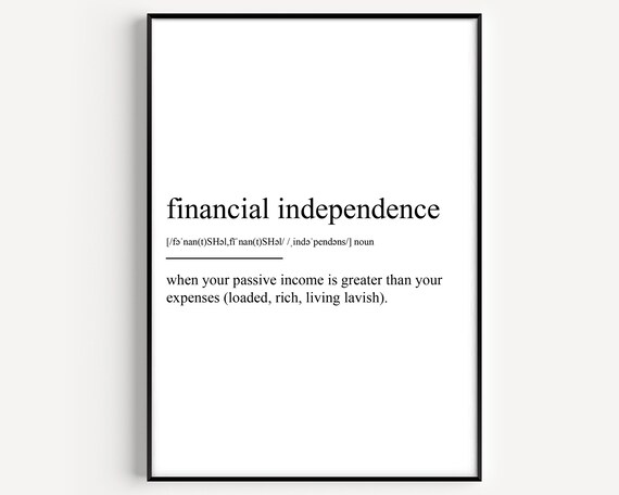 Financial Independence Passive Income Motivational Quote Poster