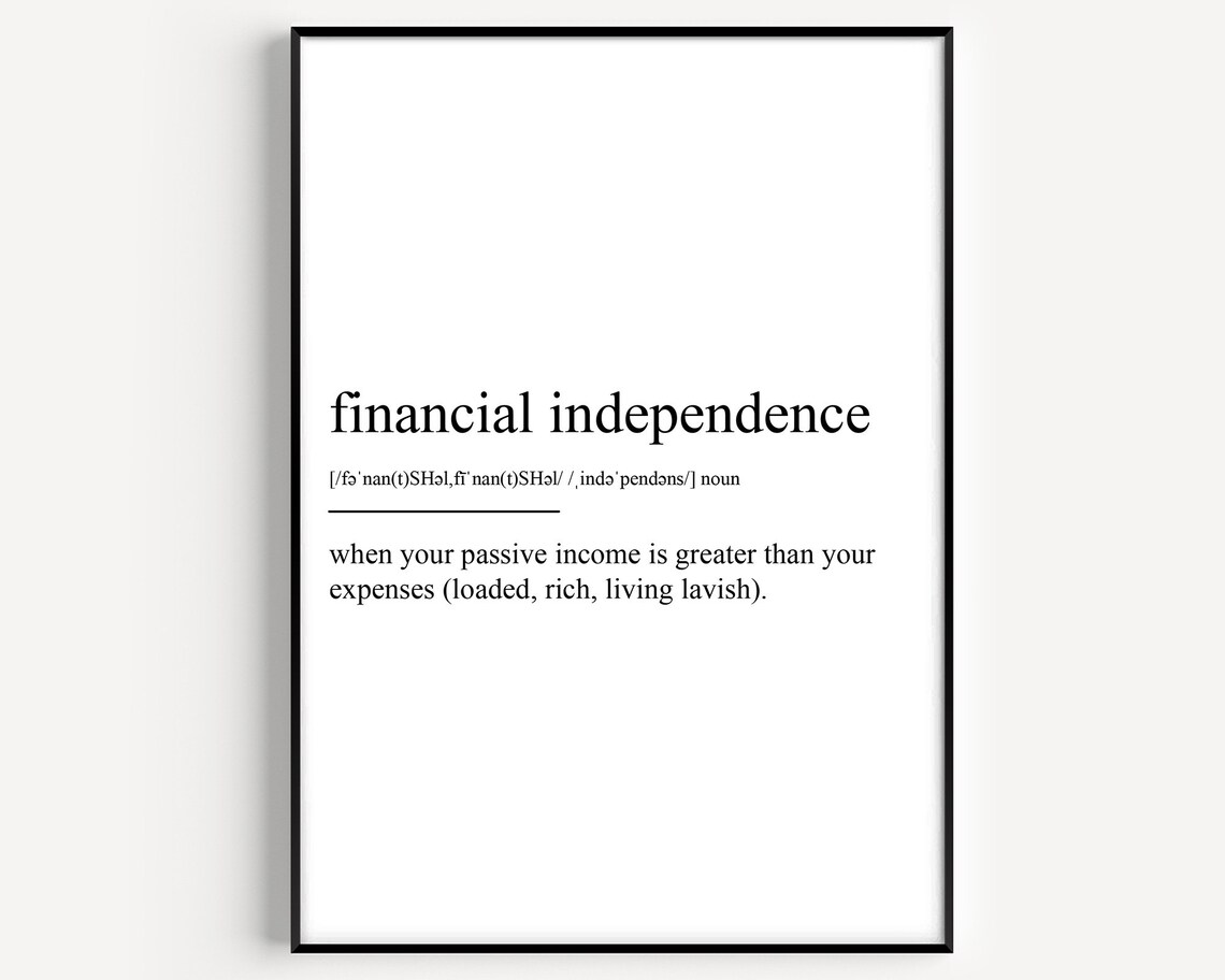 Financial Independence Passive Income Motivational Quote Poster