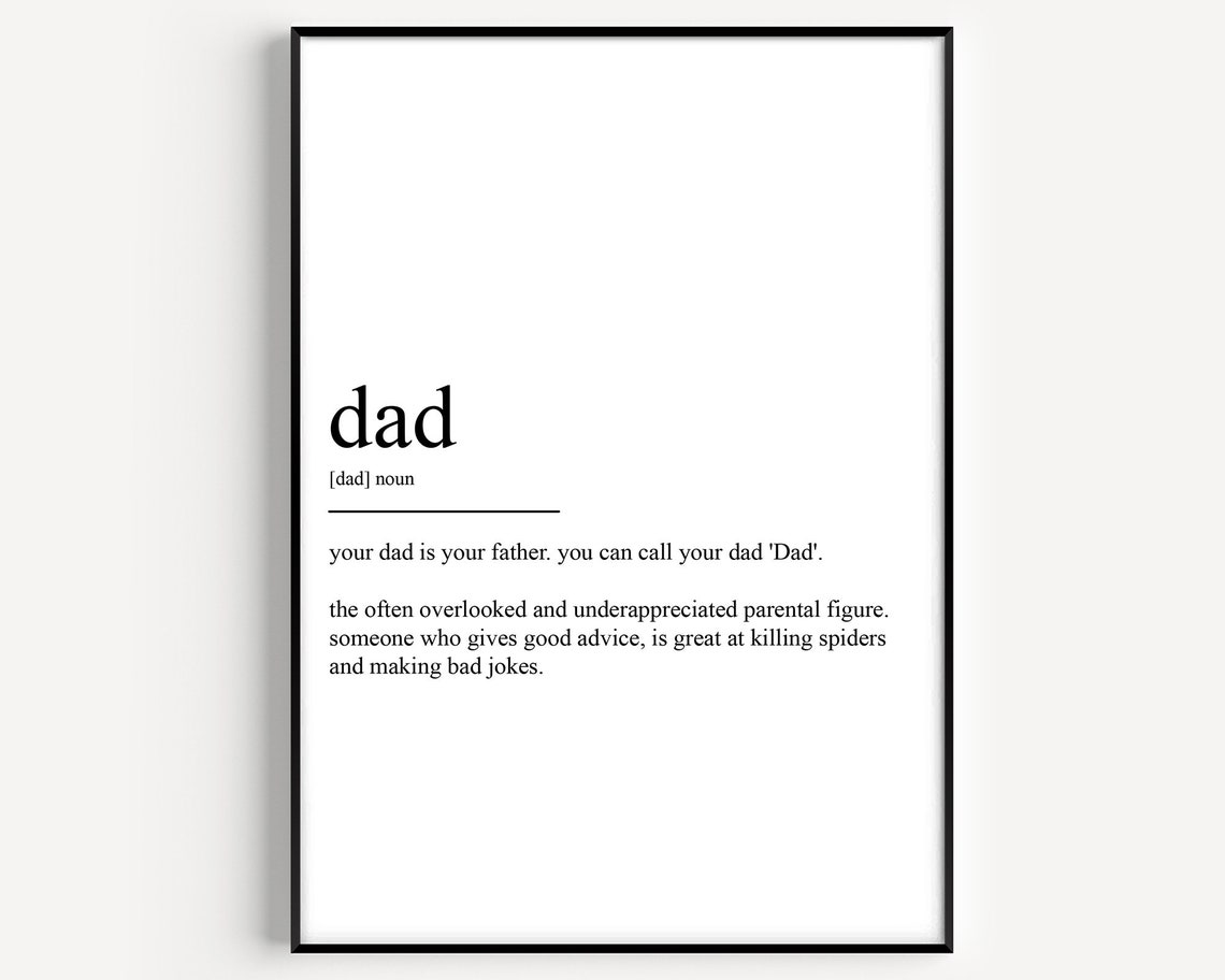 Dad Definition Underappreciated Father Humorous Gift Quote Poster