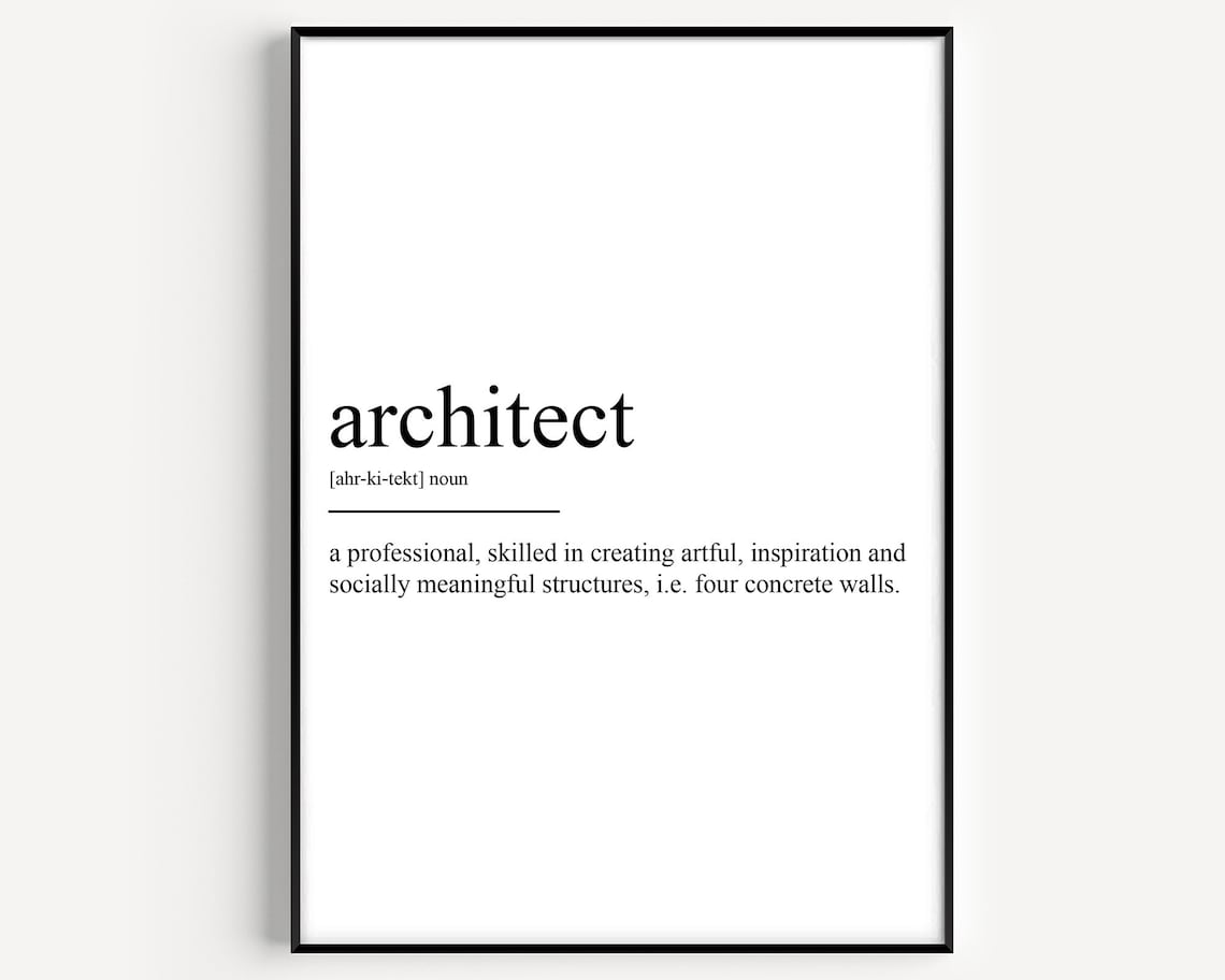 Architect Definition Art Print, Typographic Decor