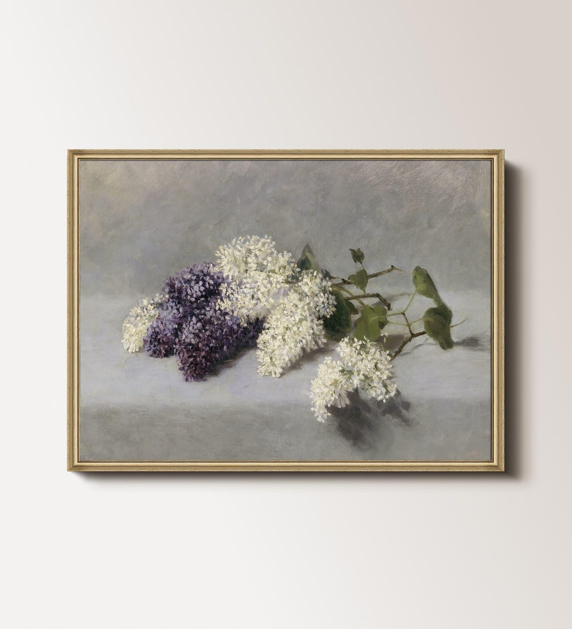 Purple Flowers Painting Vintage Floral Print Still Life Vintage Flower Art Floral Art Print Floral Still Life Painting 056