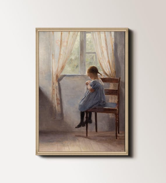 Girl Painting Vintage Girl Poster Victorian Portrait Art Girl Wall Art Moody Nursery Decor Portrait Of A Girl 105