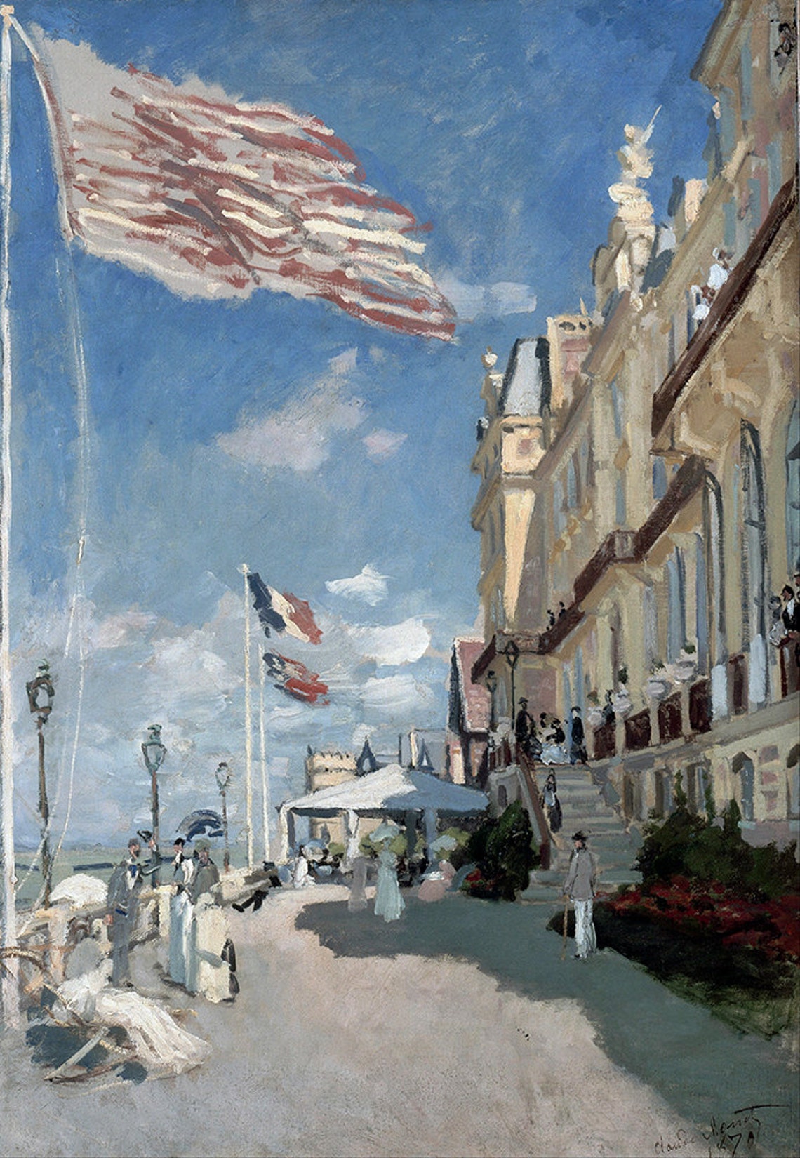 Claude Monet Hotel Des Roches Noires Trouville 1870 Flags Poster - Image 2