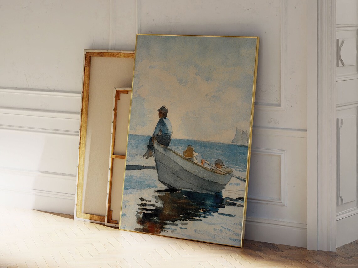 Winslow Homer Boys in a Dory Boat Watercolor Seaside Art Print - Image 2