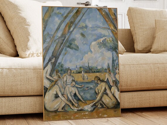Paul Cézanne The Large Bathers Post-Impressionist Lake Scene Poster