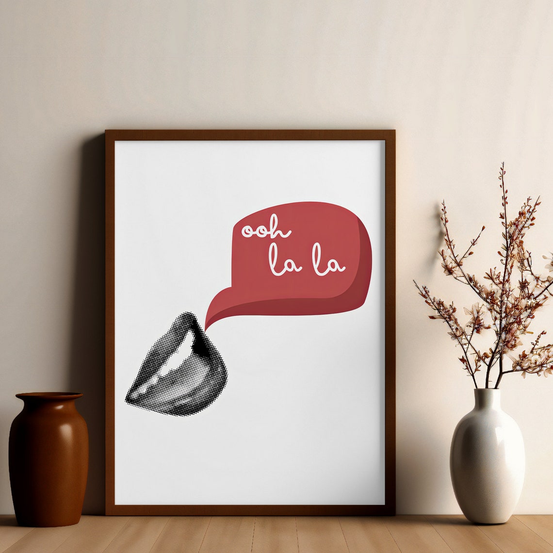Ooh La La Print Mid Century Modern Wall Art Collage Poster Oh La La Typography Art French Quote Print French Love Quote French Print - Image 3