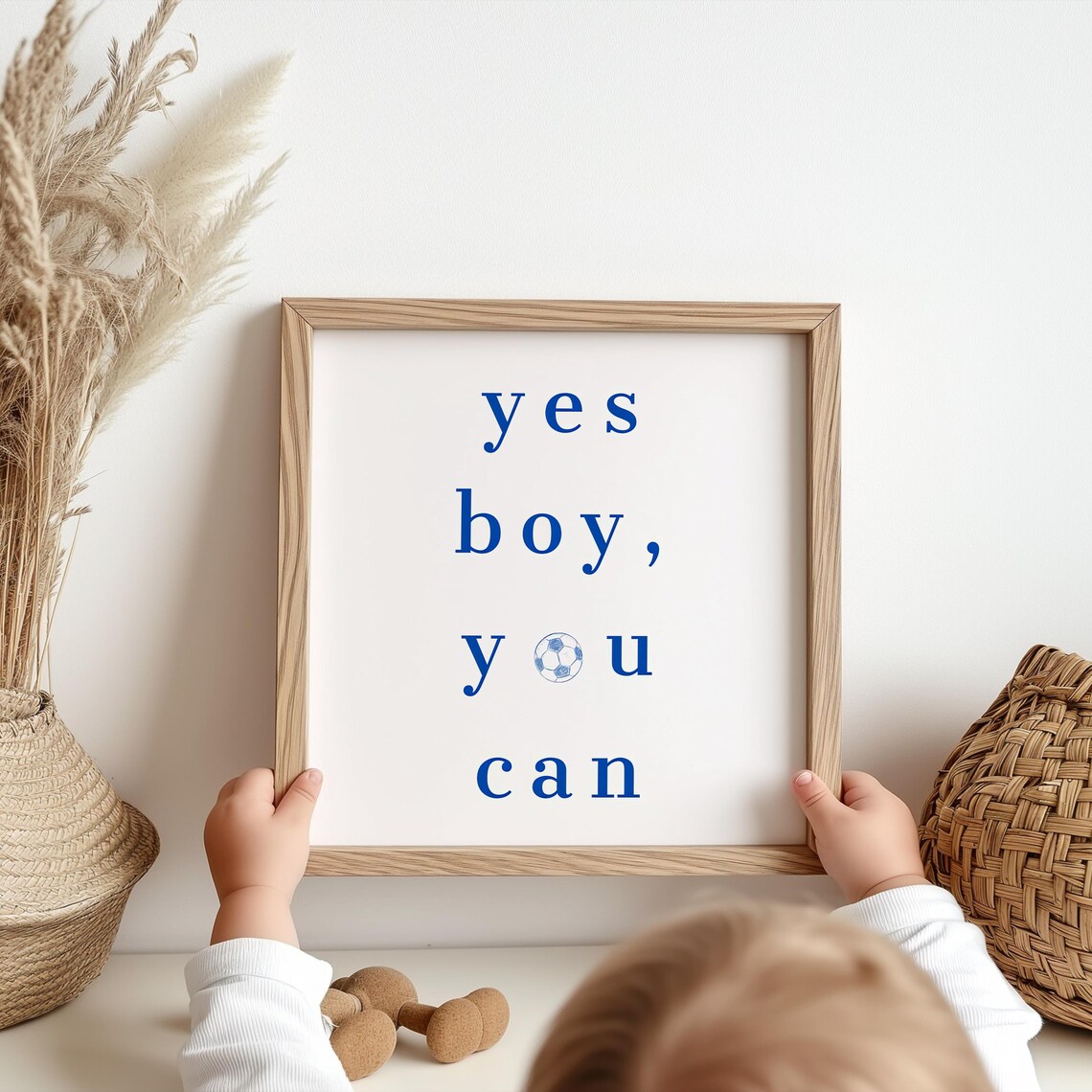 Yes Boy You Can Soccer Ball Typography Kids Bedroom Decor Poster - Image 4