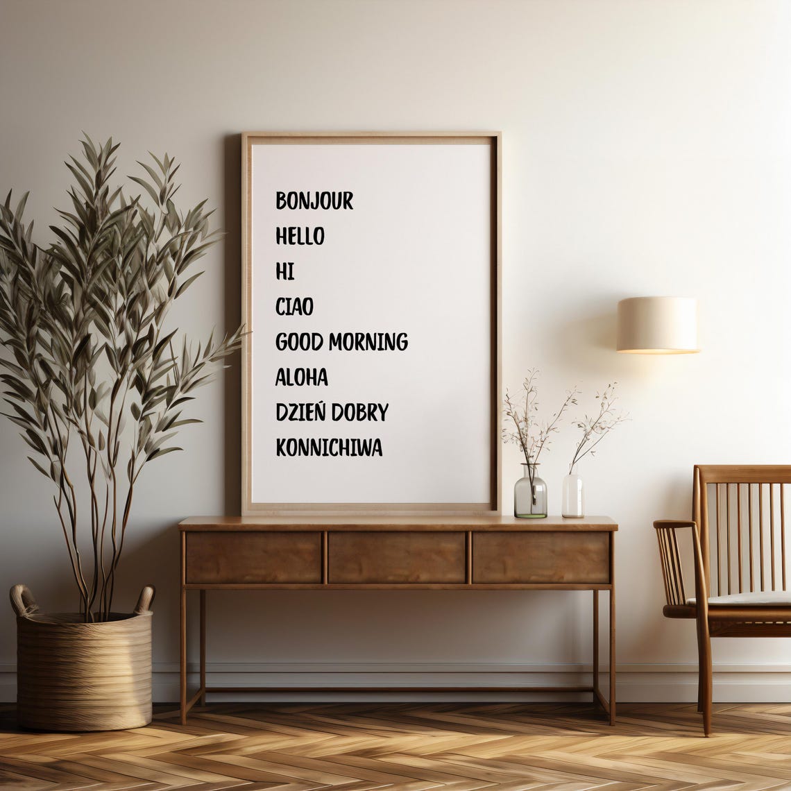 Hello In Many Languages Entryway Welcome Typography Greetings Poster - Image 3