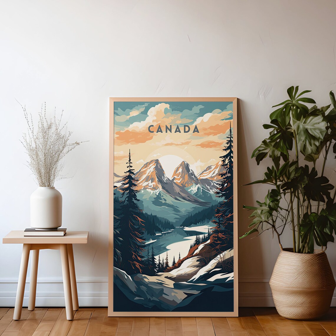 Canada Vintage Travel Mountain Lake Pine Forest Scene Poster - Image 5