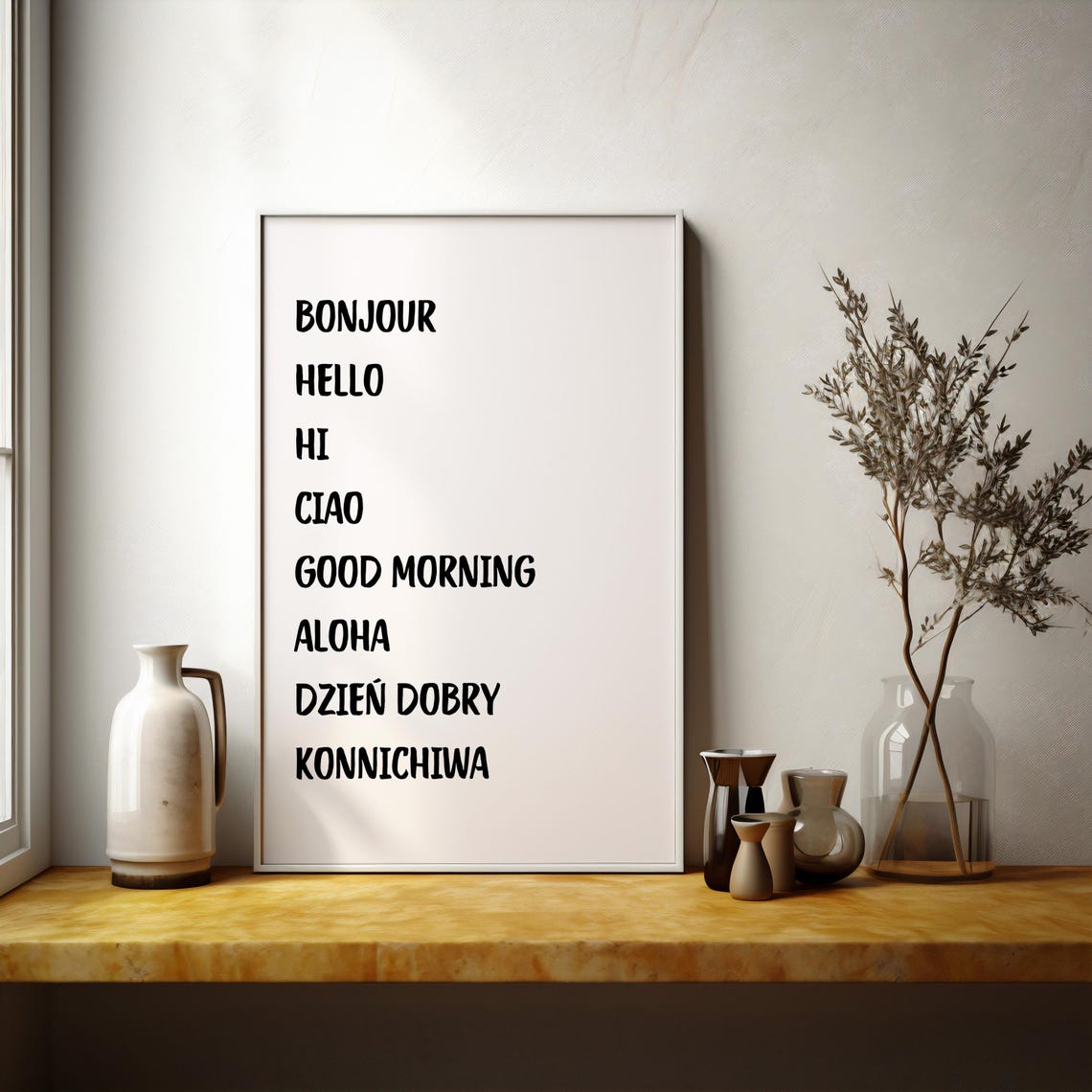 Hello In Many Languages Entryway Welcome Typography Greetings Poster - Image 4