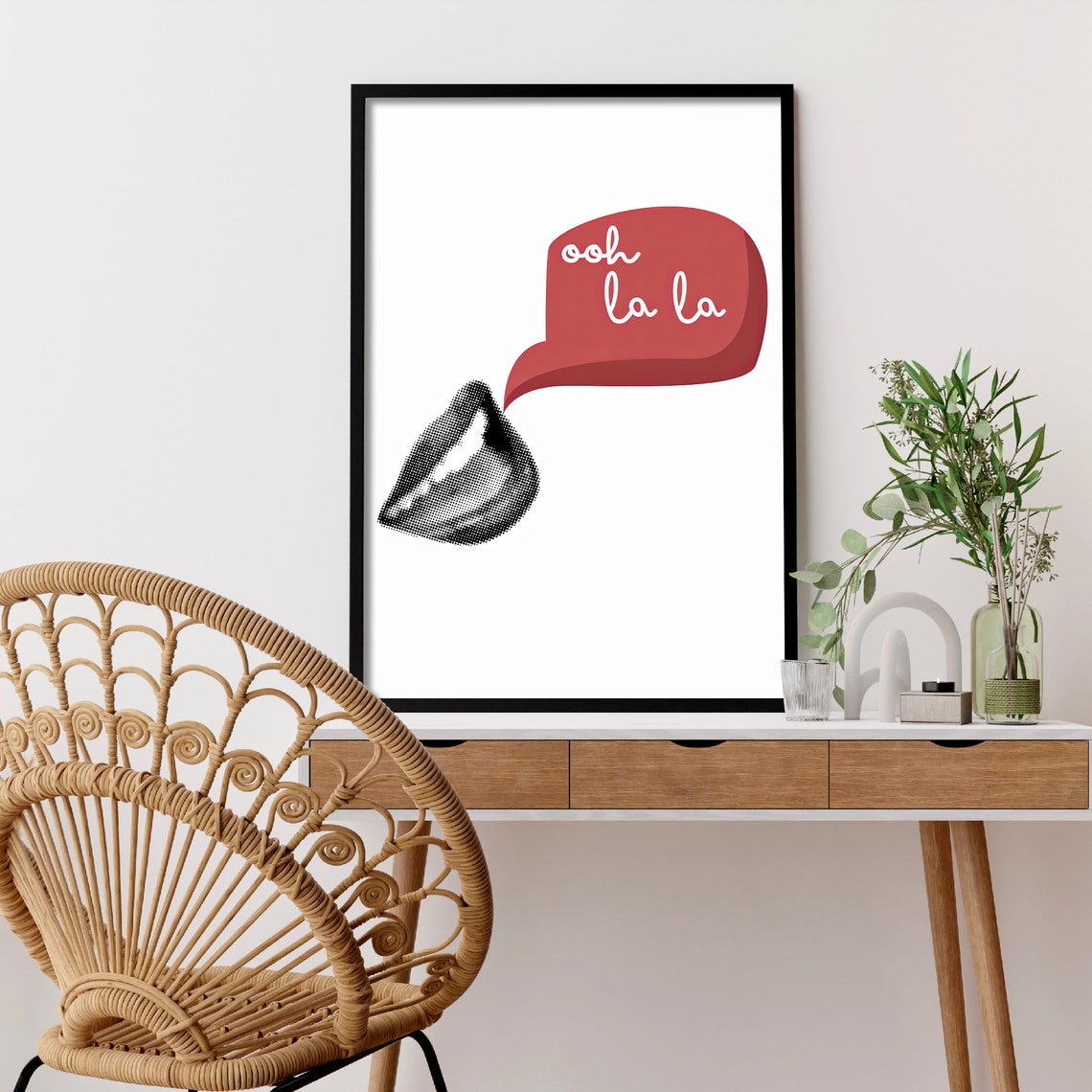 Ooh La La Print Mid Century Modern Wall Art Collage Poster Oh La La Typography Art French Quote Print French Love Quote French Print - Image 6