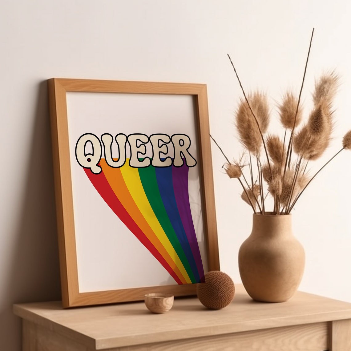 Queer Retro Rainbow Typography LGBTQ Pride Month Decor Poster - Image 5