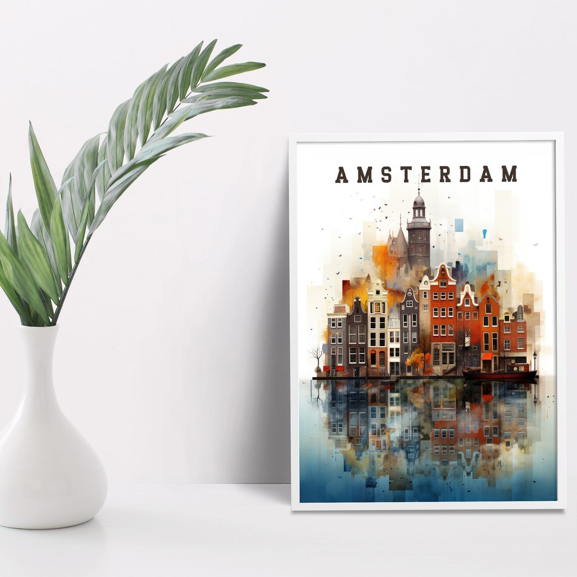 Amsterdam Poster Netherlands Poster Amsterdam Travel Retro Poster Europe Poster Vintage Amsterdam Print Amsterdam Vintage Travel Poster - Image 4