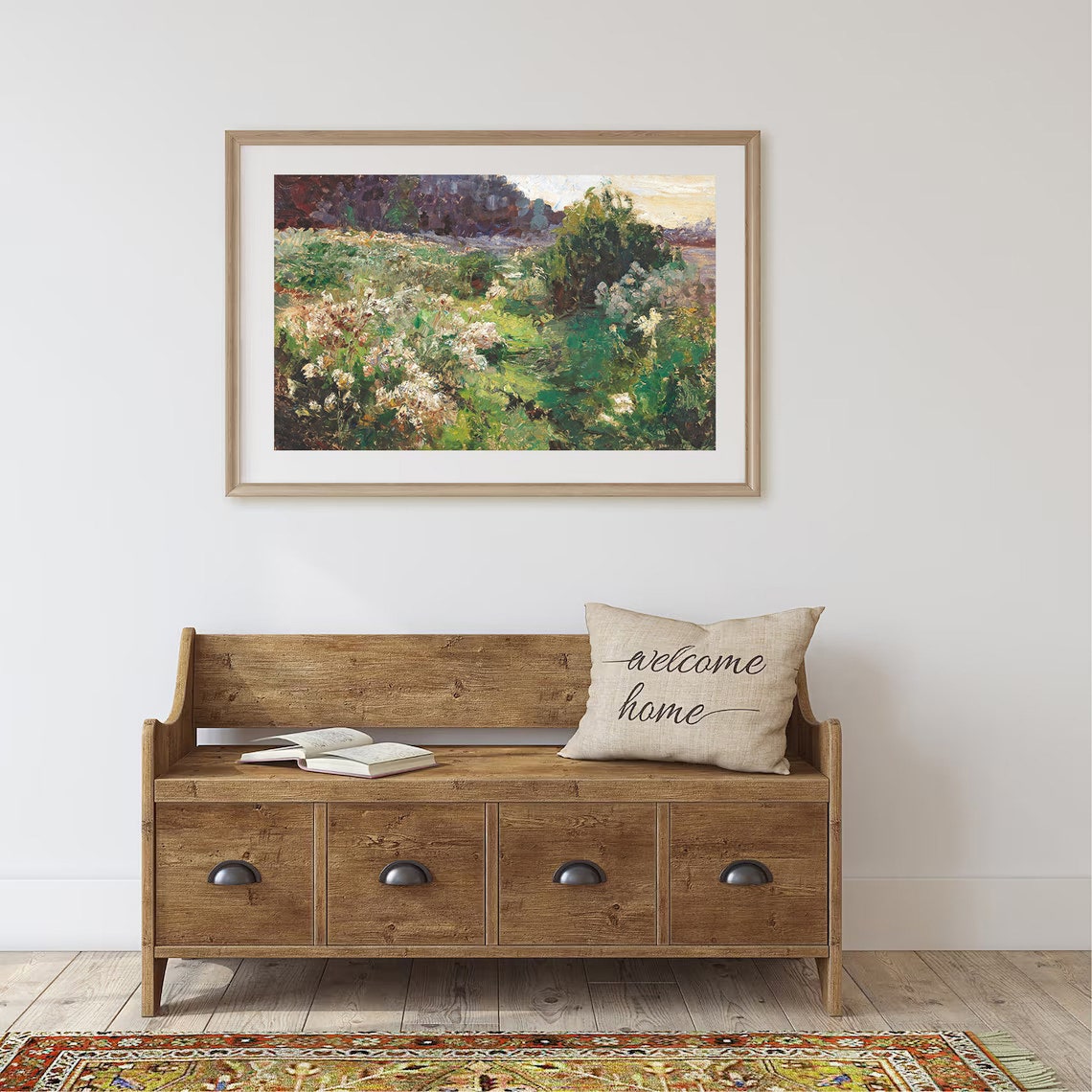 Blooming Spring Meadow Wildflowers Vintage Impressionist Poster - Image 3