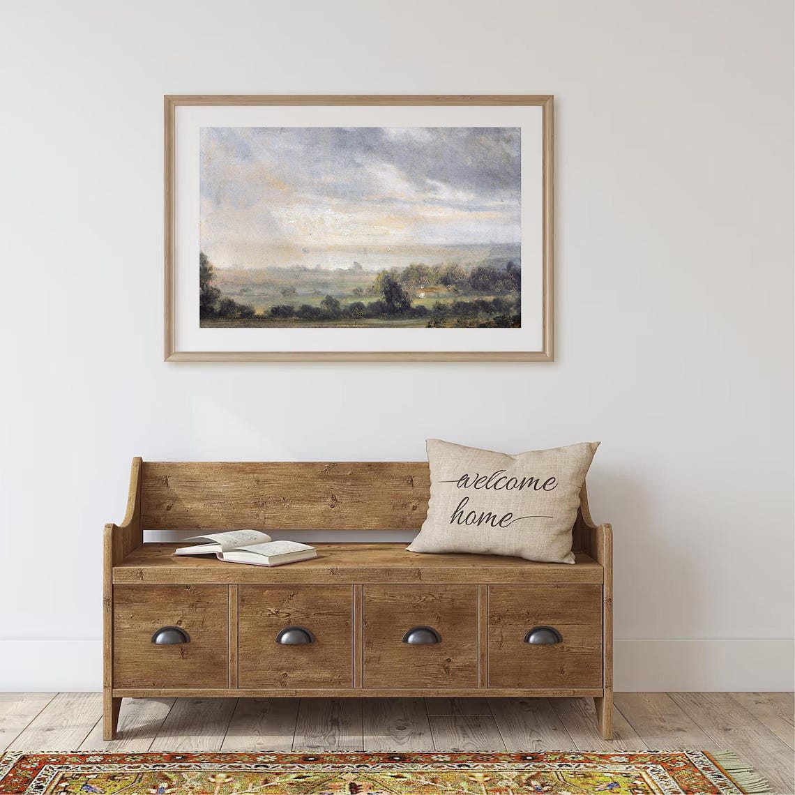 Moody Cloudy Sky Rolling Hills Vintage Atmospheric Landscape Poster - Image 4