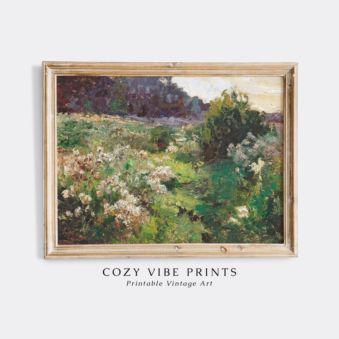 Blooming Spring Meadow Wildflowers Vintage Impressionist Poster - Image 2