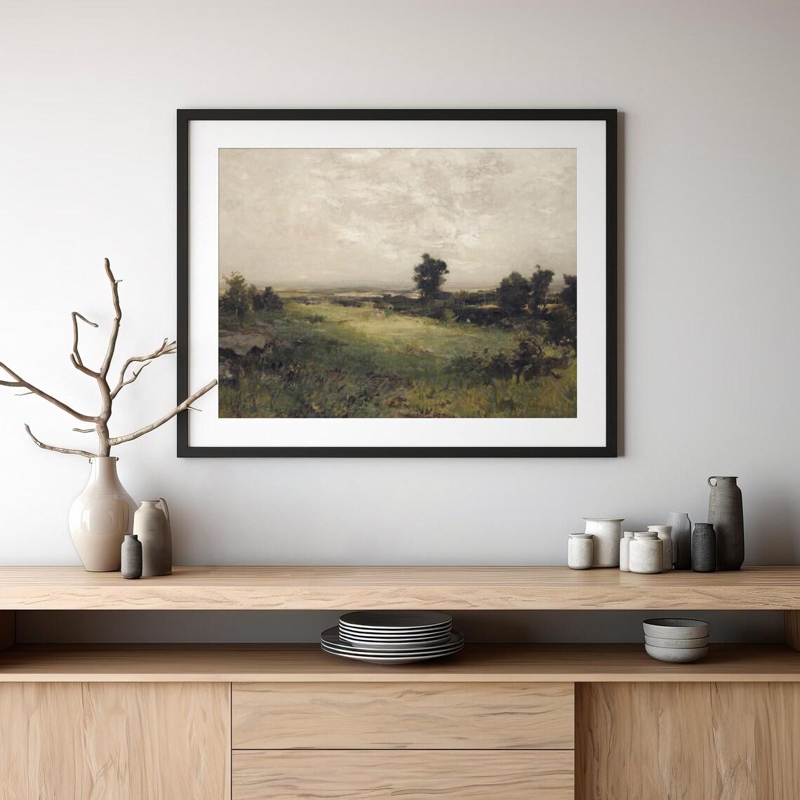 Vintage Landscape Art Print, Country Farmhouse Style - Image 3