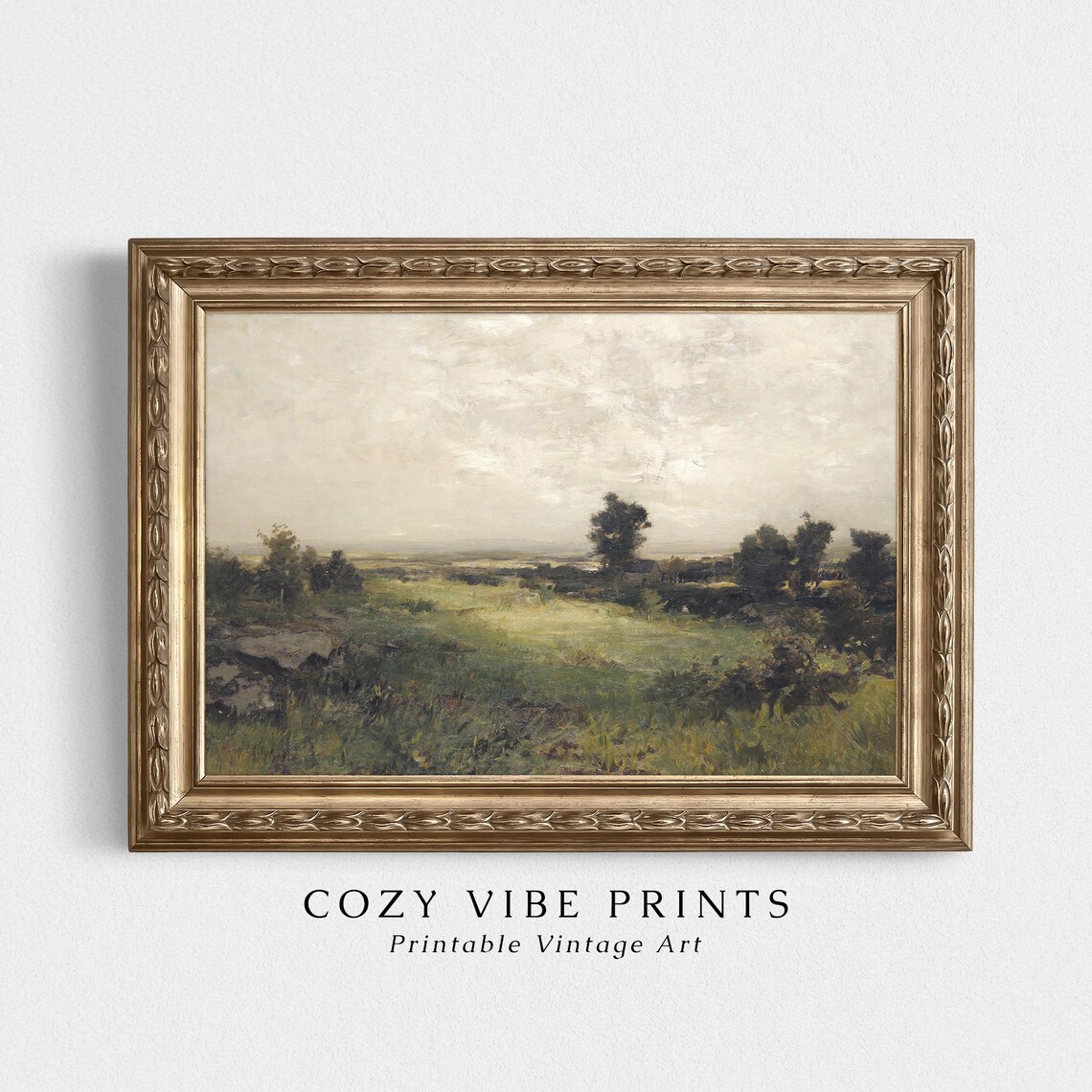 Vintage Landscape Art Print, Country Farmhouse Style - Image 2
