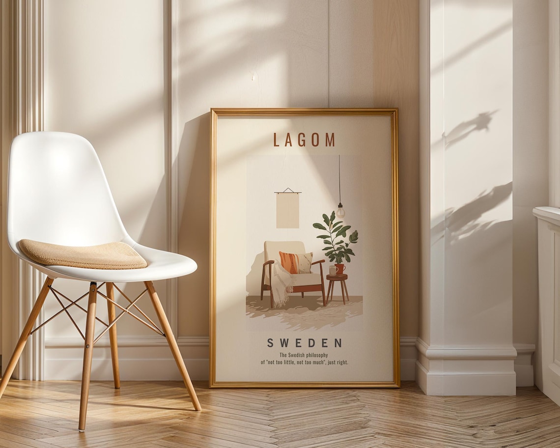 Lagom Sweden Scandinavian Minimalist Art Print