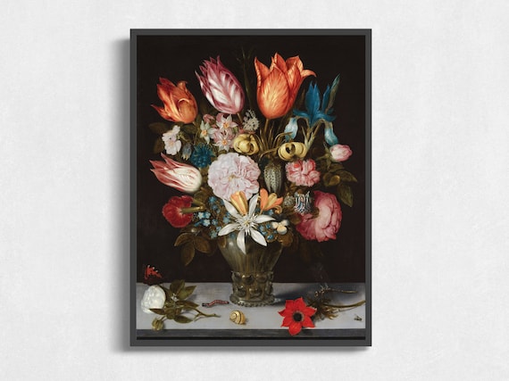 Vintage Still Life Moody Floral Still Life Painting Antique Floral Wall Art Downloads