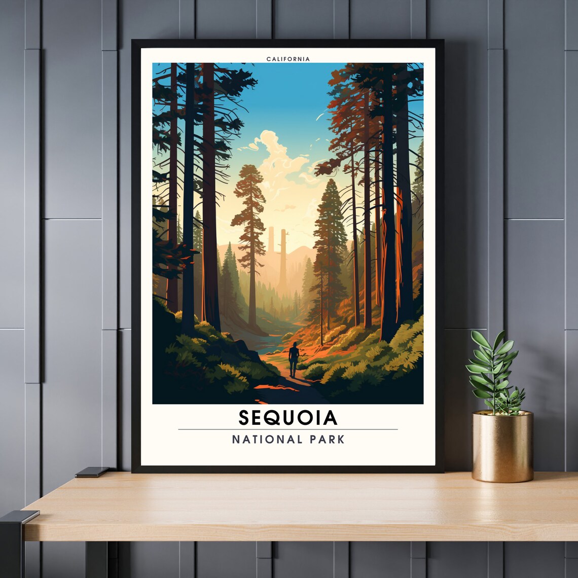 Sequoia National Park California Giant Redwood Forest Trail Poster