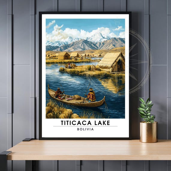 Lake Titicaca Poster Bolivia Travel Print