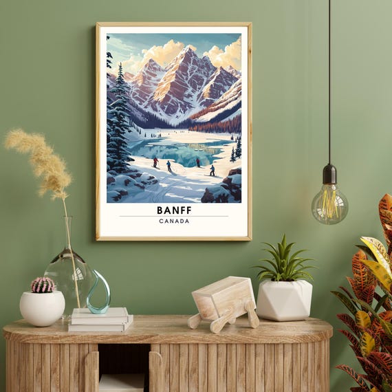 Banff Switzerland Poster Travel Print Ski