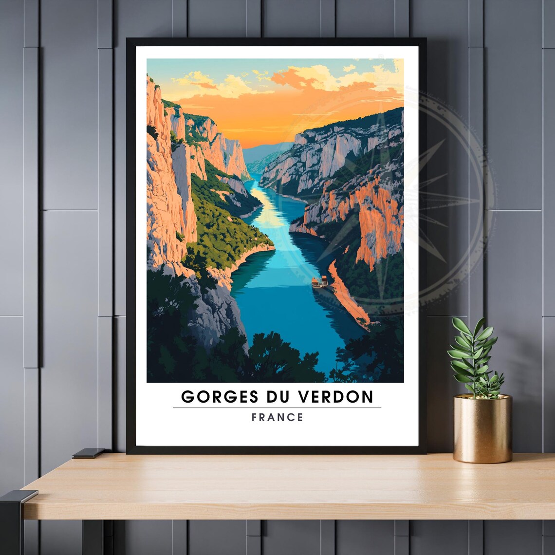 Gorges du Verdon France Canyon River Sunset Landscape Poster