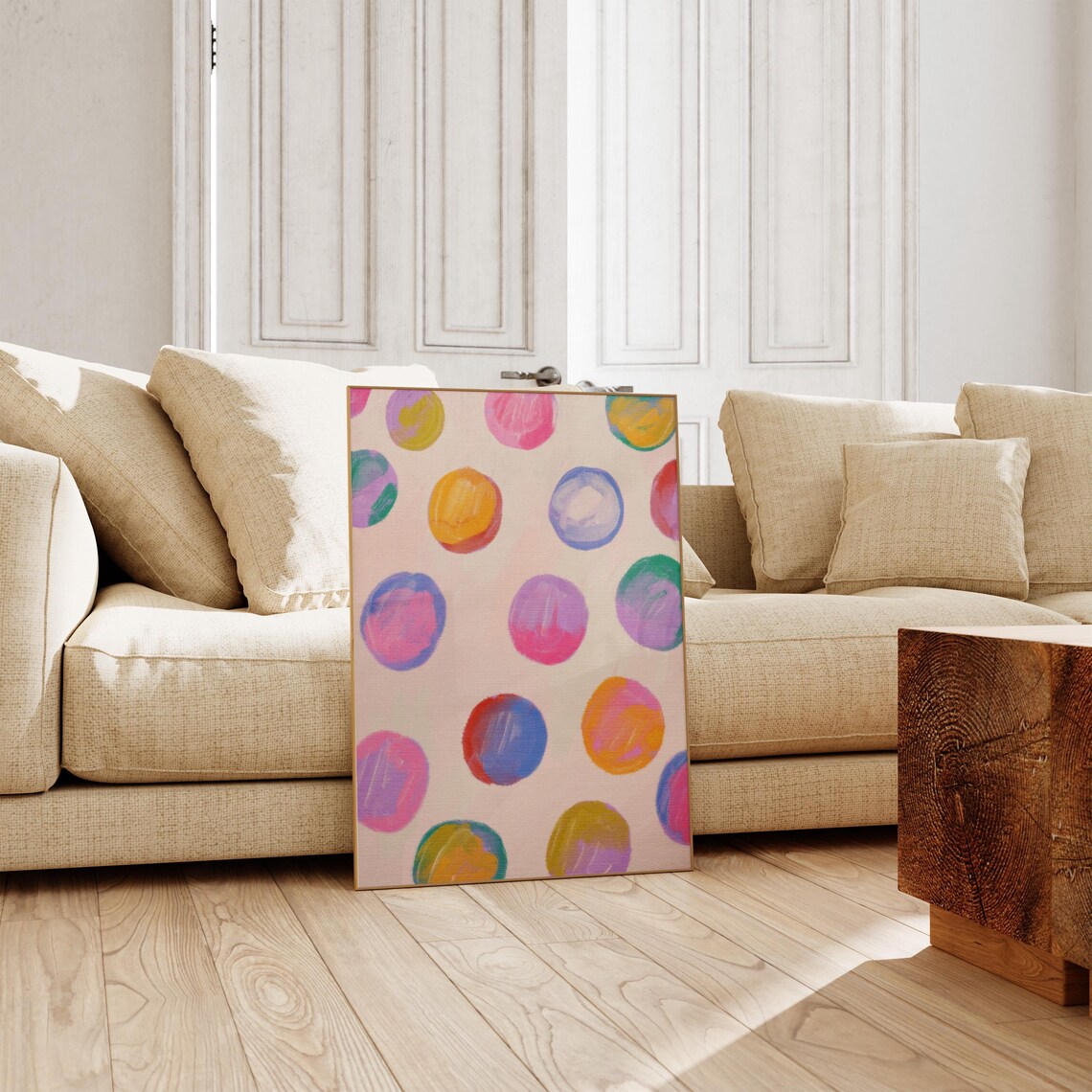 Colorful Dots Abstract Geometric Art Print
