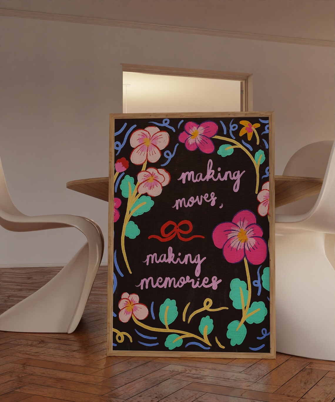 Empowering Mom Quote Floral Motivational Art Print
