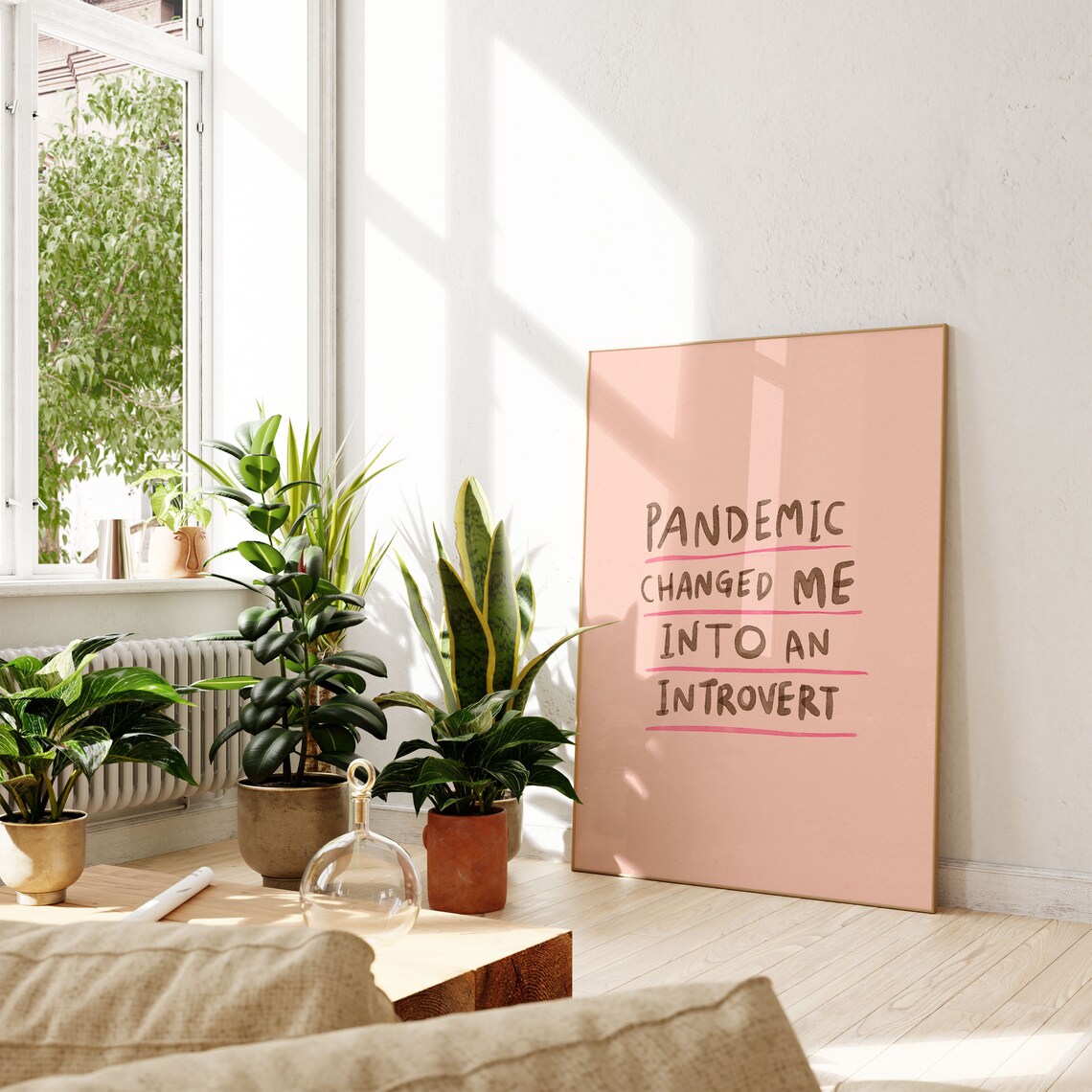 Introvert Pandemic Quote Art Print Motivational Room Decor