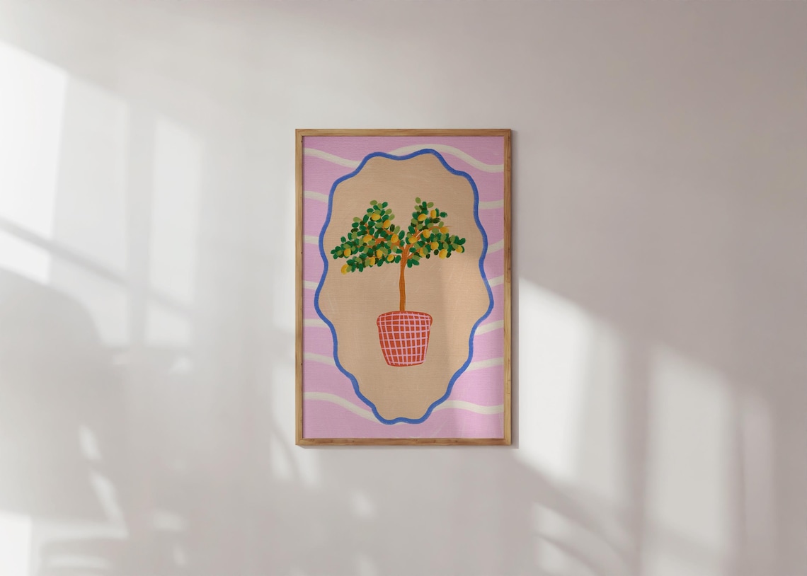 Colorful Lemon Tree Kitchen Wall Art Print