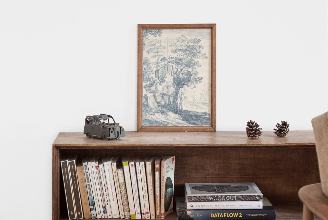 Blue Willow Vintage Chinoiserie Landscape Art Print - Image 2
