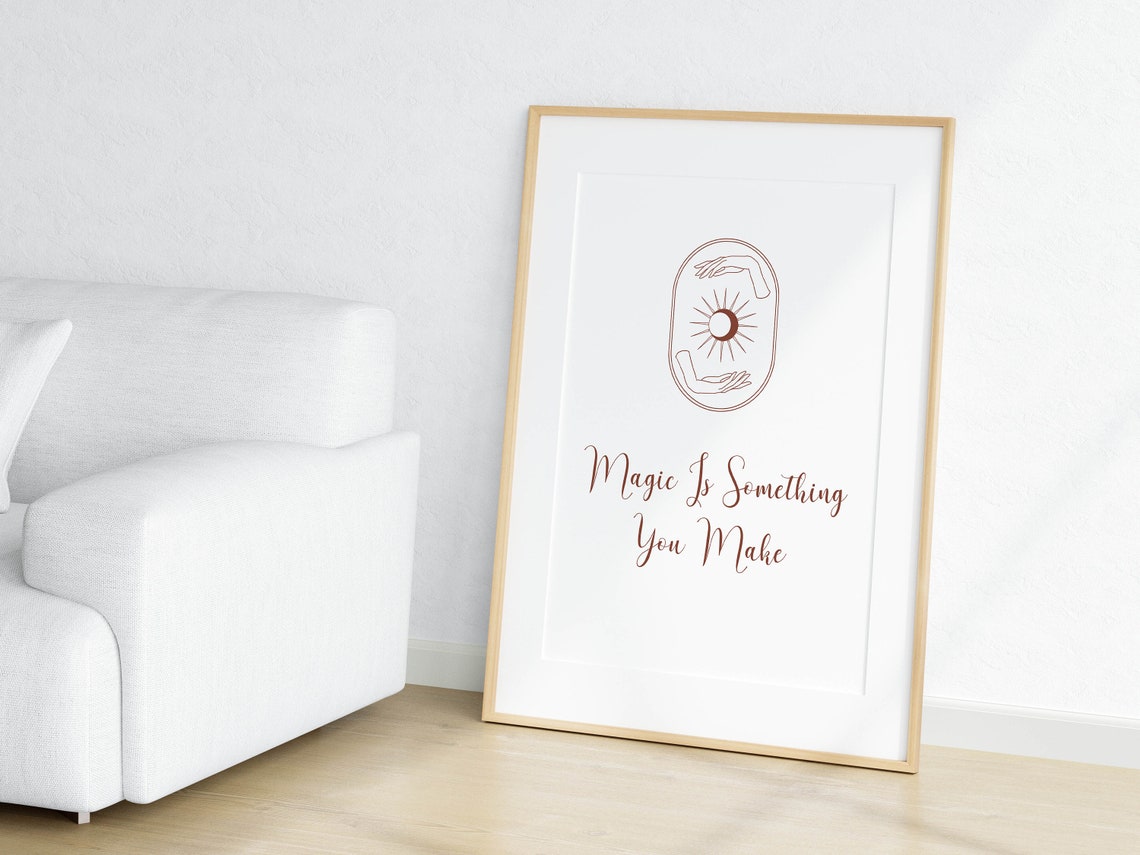 Celestial Line Art Magic Is Something You Make Quote Wall Poster - Image 3