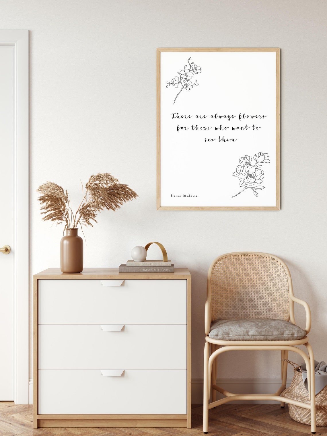 Henri Matisse Floral Quote Minimalist Botanical Line Art Poster - Image 2