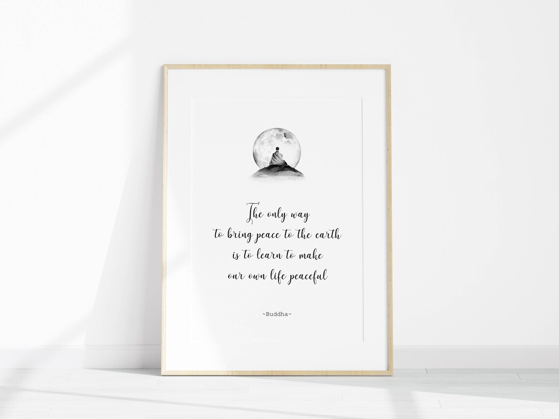 Buddha Quote Inner Peace Art Print, Zen Buddhist - Image 3