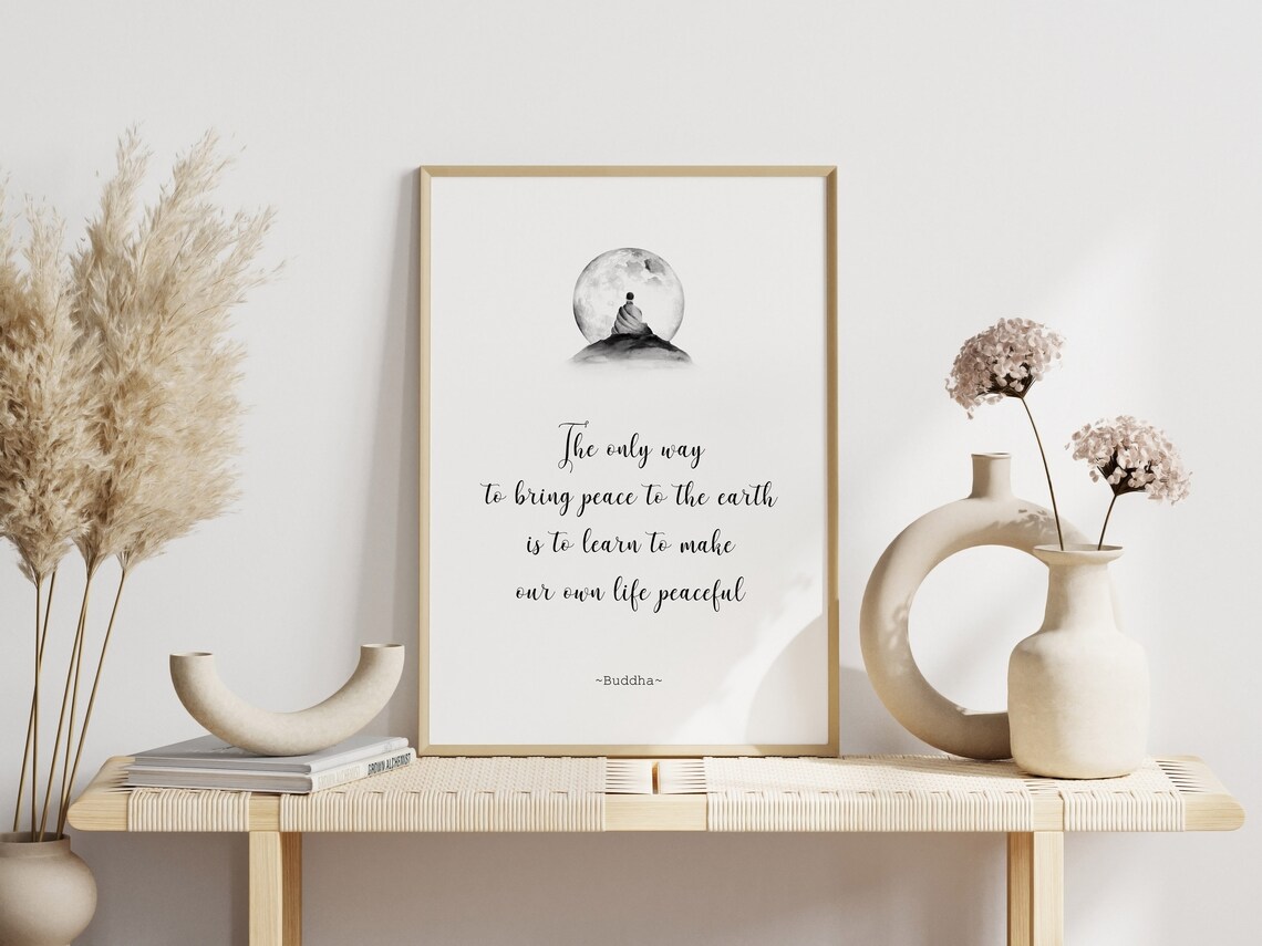 Buddha Quote Inner Peace Art Print, Zen Buddhist - Image 2