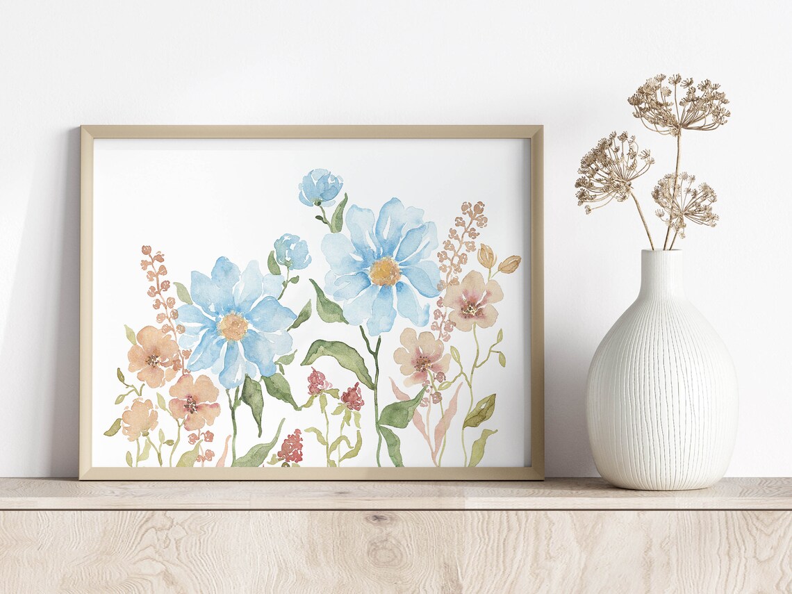 Boho Flower Print, Watercolor Wildflower Art Print - Image 2
