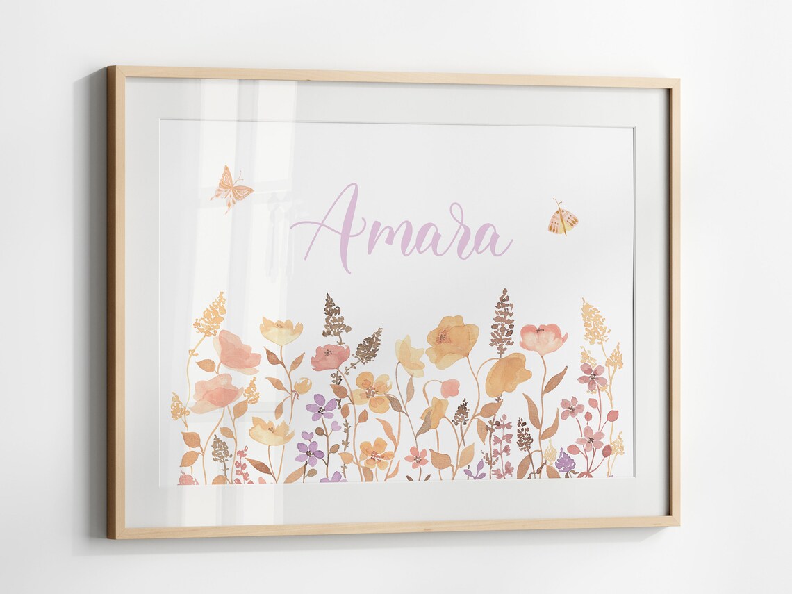 Custom Wildflower Name Print for Girl Nursery - Image 3